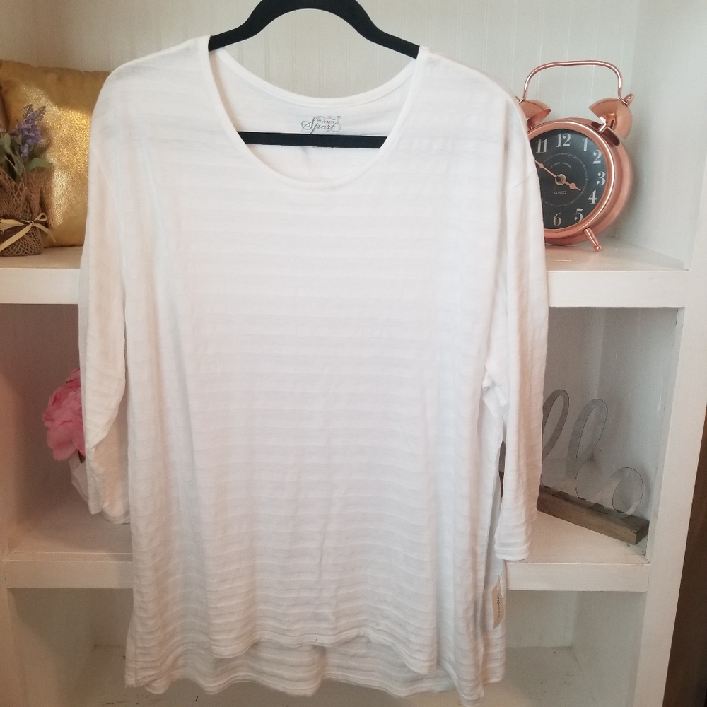 Style & Co Long Sleeve White Shirt 1x